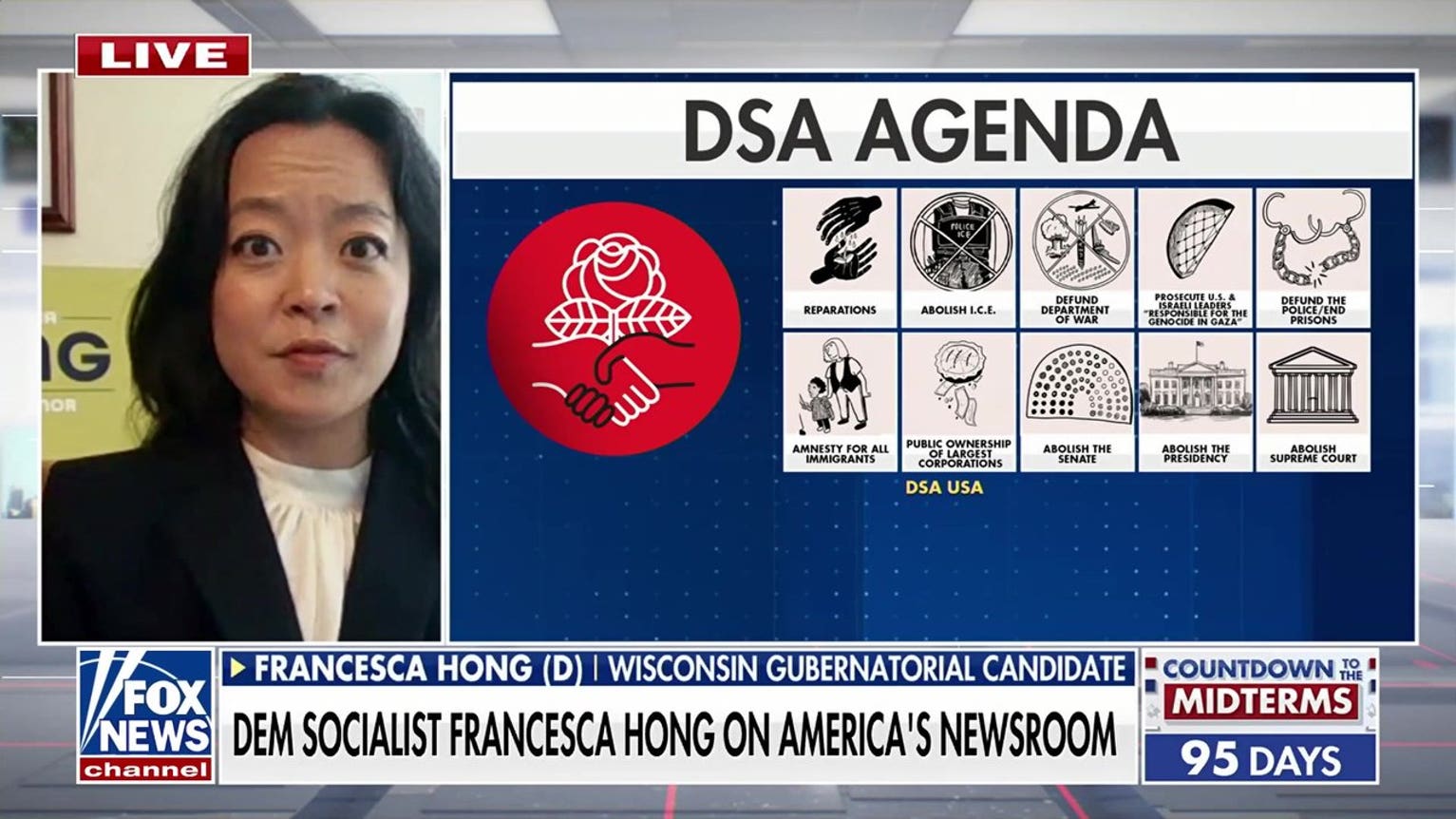 Wisconsin gubernatorial candidate Francesca Hong pressed on past far-left comments