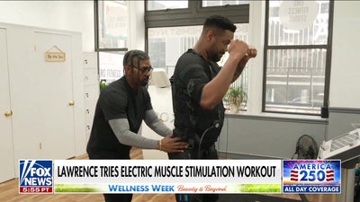 Lawrence tries high-tech electric muscle stimulation workouts