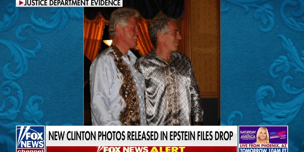 Bill Clinton pictured with Jeffrey Epstein in never before seen photos released by DOJ