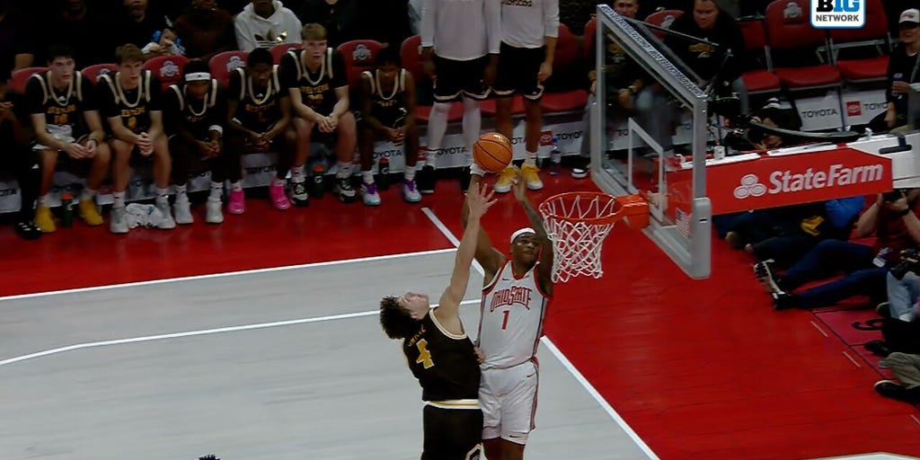 Ohio State's Amare Bynum rises for alley-oop on fastbreak vs. Western Michigan