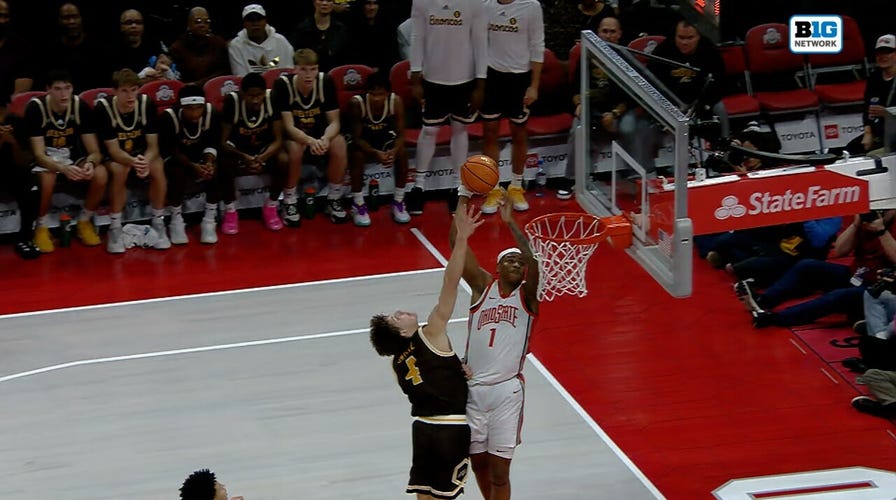 Ohio State's Amare Bynum rises for alley-oop connected  fastbreak vs. Western Michigan