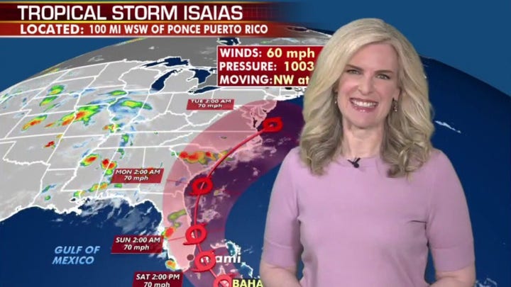 National forecast for Thursday, July 30: Tracking Tropical Storm Isaias