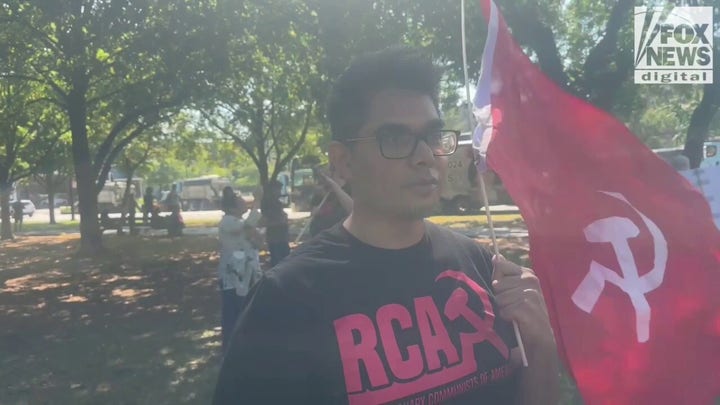 Anti-Israel protesters gather outside DNC