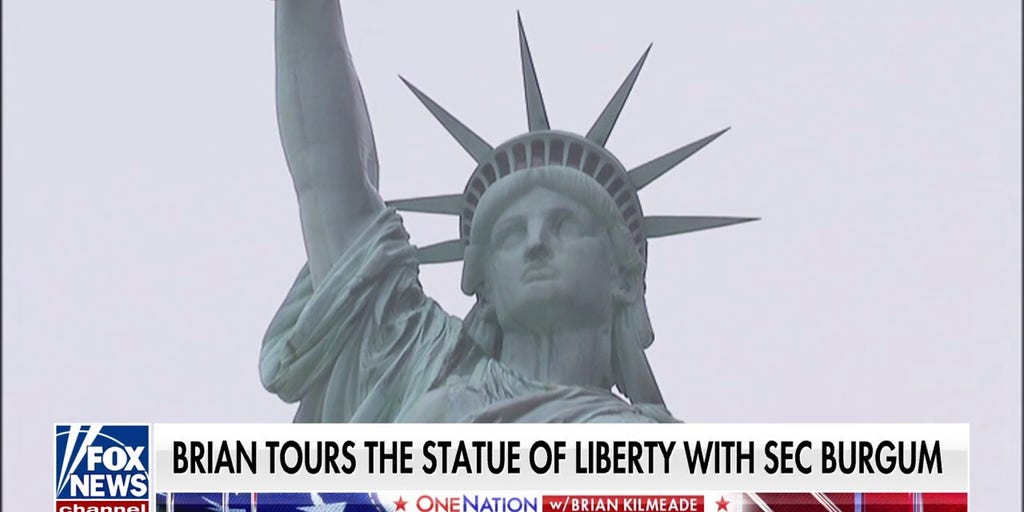 Secretary of the Interior Doug Burgum takes Brian Kilmeade on a tour of the Statue of Liberty