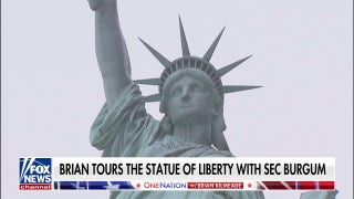 Secretary of the Interior Doug Burgum takes Brian Kilmeade on a tour of the Statue of Liberty