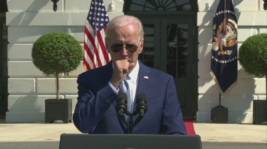 Biden coughs through CHIPS bill signing speech after COVID-19 isolation