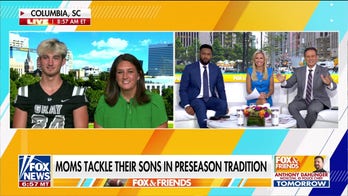 Moms go viral for tackling their football player sons