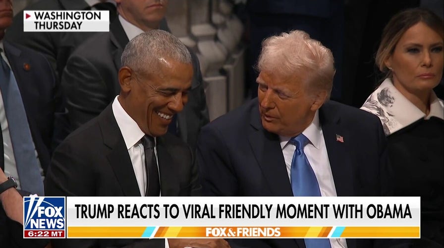'Did you see Kamala?!': Hosts react to Trump and Obama's friendly chat