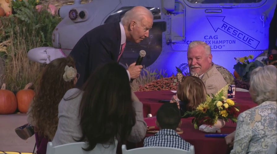 Biden asks small child at Naval Station Norfolk 'Friendsgiving' event if she's 17