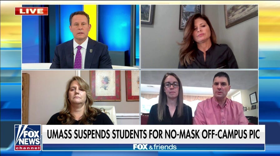 UMass Amherst parents 'devastated' following student suspension over maskless, off-campus party photo