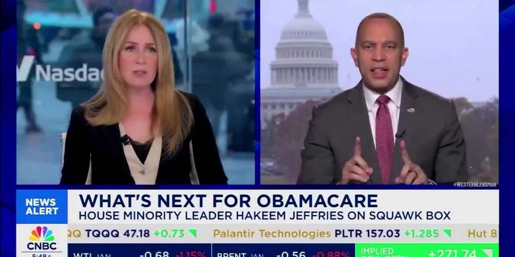 Hakeem Jeffries gets into heated clash with a CNBC host after being pressed on ACA negotiations