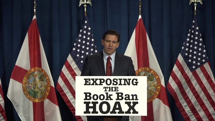 Ron DeSantis Rails Against Mainstream Media's 'book Ban Hoax': 'A False ...