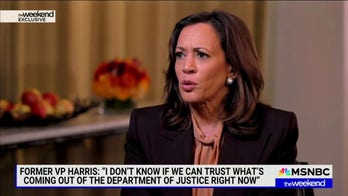 Harris says she doesn't think people can trust the Justice Department under Trump
