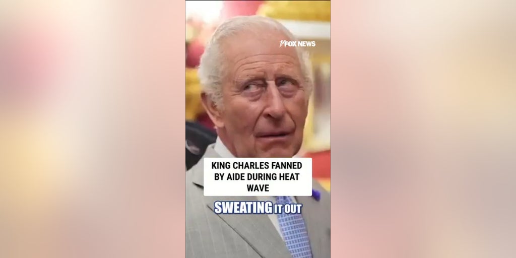 King Charles fanned by aide during heat wave
