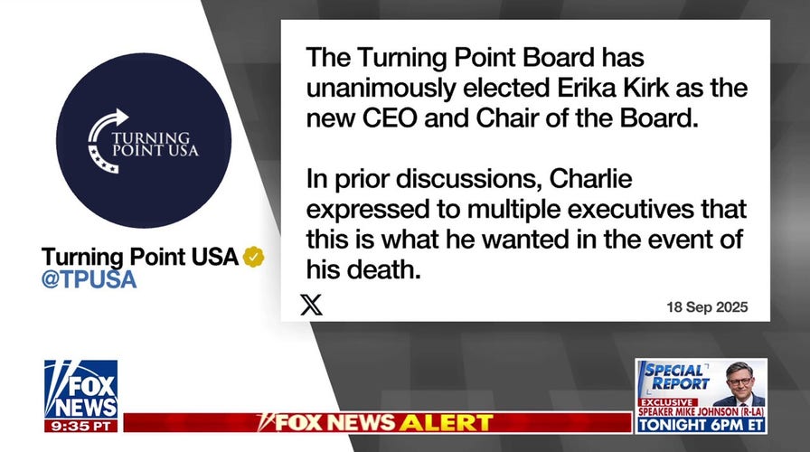 TPUSA elects Erika Kirk as new CEO