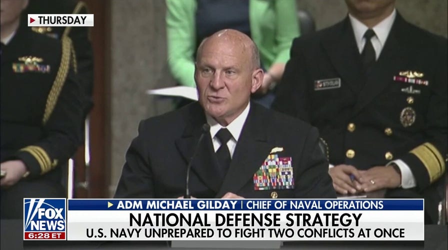 Navy decommissions 24 ships as admiral warns of trouble if two conflicts break out simultaneously