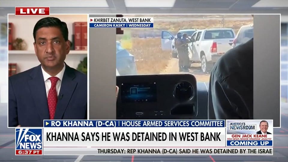 Ro Khanna pressed on West Bank visit after bypassing official IDF channels
