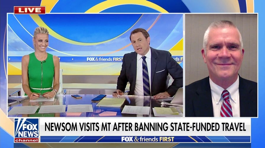 California's Gavin Newsom visits Montana after banning state-funded travel