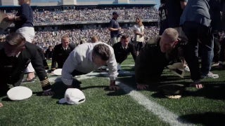Pete Hegseth leads record-breaking pushup wave at Navy football game