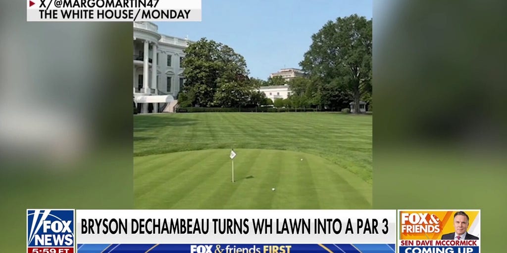 Trump, Bryson DeChambeau turn White House lawn into a Par 3