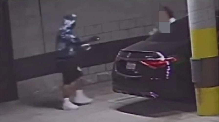 Los Angeles woman robbed at gunpoint after suspect follows her into parking garage video shows