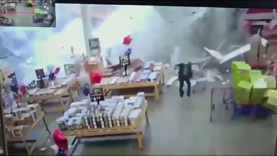Video shows roof collapsing at New Jersey BJ's during severe weather