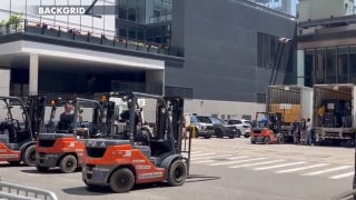 Equipment trucks seen unloading at Madison Square Garden ahead of Taylor Swift and Travis Kelce's rumored wedding