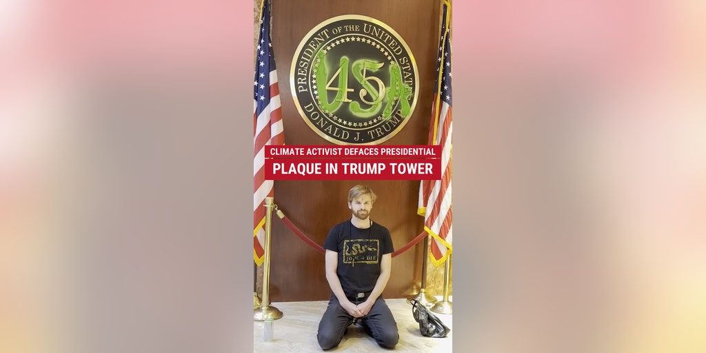 Climate activist arrested for defacing presidential plaque in Trump Tower