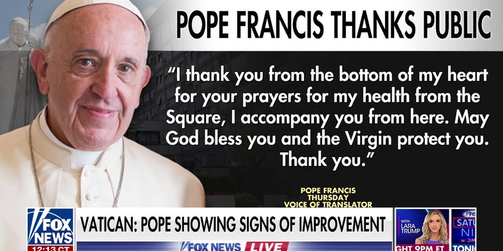 Pope Francis' condition 'improving,' Vatican says