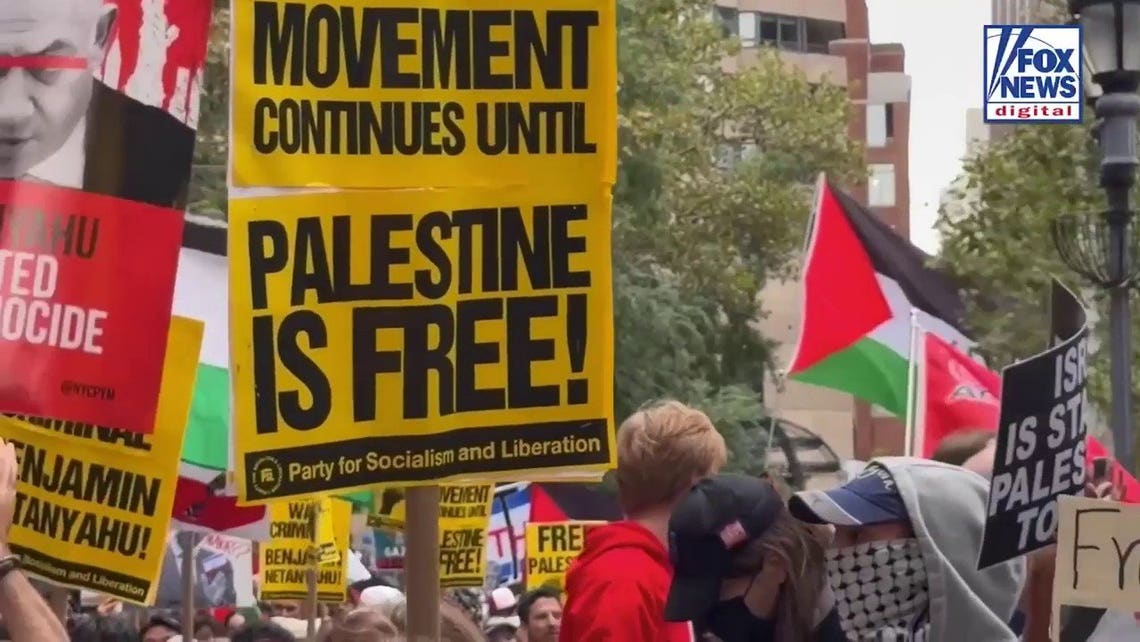 NYPD removes burning Netanyahu effigy as protesters chant ‘Israel will be Arab’