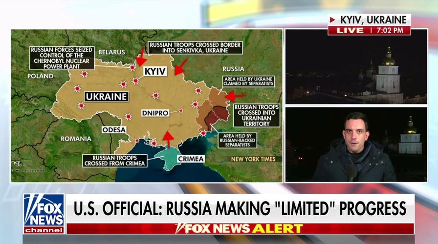 Ukrainian officials say Kyiv under fire from ground and air