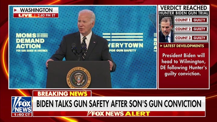 Biden heckled at gun control conference after Hunter Biden's firearms conviction