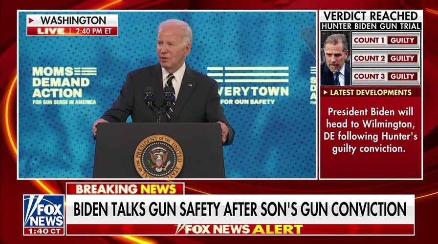  Biden heckled at gun control conference after Hunter Biden's firearms conviction