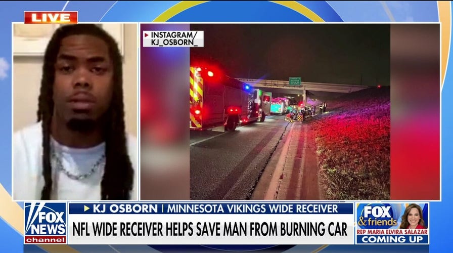 NFL player KJ Osborn rescues man from burning car in Austin