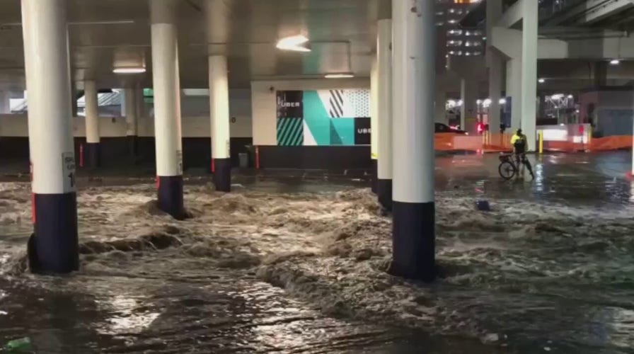 Las Vegas Strip parking garage flooded after severe thunderstorm
