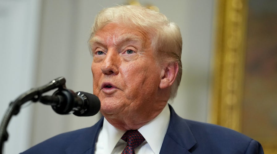  President Trump makes an announcement from the Roosevelt Room