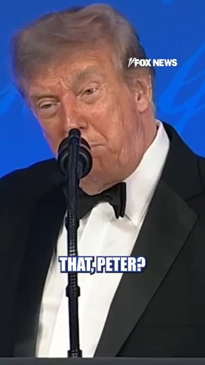 Trump jokes with Peter Doocy throughout WHCA Dinner