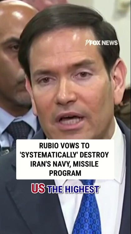 Rubio vows to 'SYSTEMATICALLY' DESTROY Iran's navy, missile program