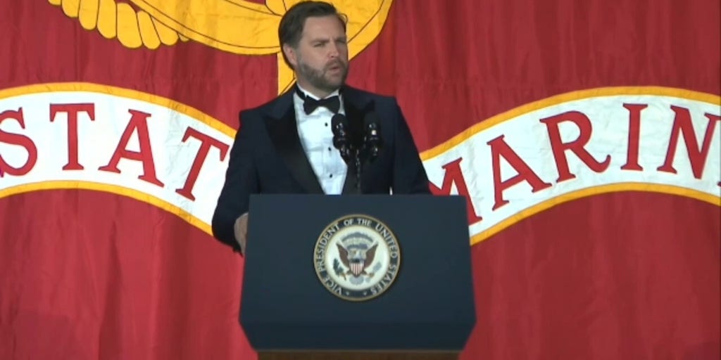 Vance brings fellow Marines to their feet at 250th birthday ball