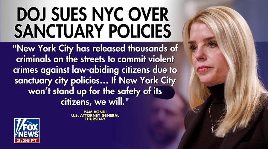 Justice Department sues NYC over sanctuary policies