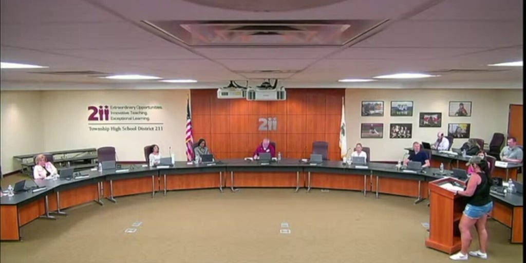 Illinois mom shouts at school board after controversy involving trans athlete making girls' volleyball team
