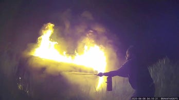 New York police officer, Good Samaritan motorists help rescue woman from car engulfed in flames
