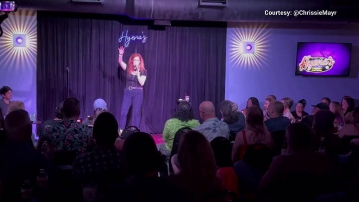 Guests leave show after comedian Chrissie Mayr jokes about trans ideology