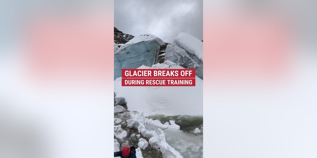 Glacier breaks off during rescue training