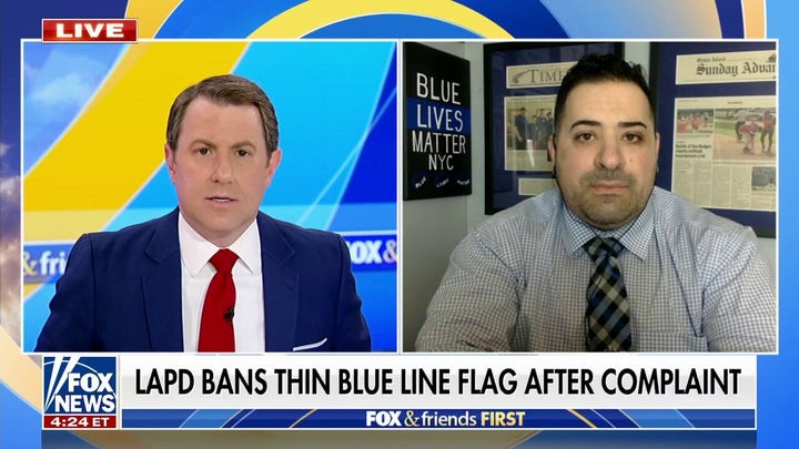 LAPD bans Thin Blue Line flag over complaint 