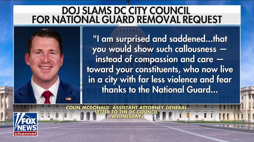 DOJ slams DC City Council over request to remove National Guard