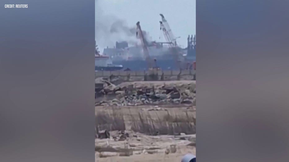 Video shows response after drone reportedly hits US-owned gas tanker at Damietta port