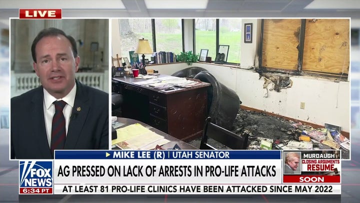 Sen. Mike Lee presses AG Garland on lack of arrests in pro-life attacks