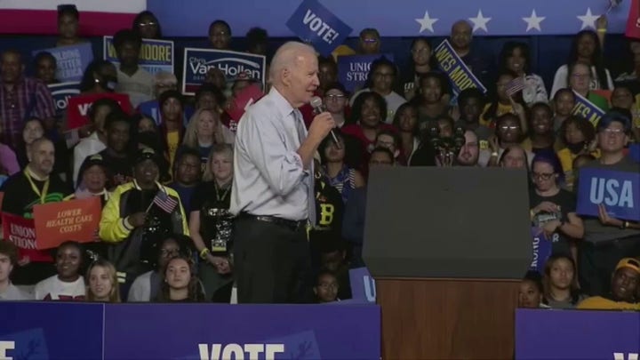 Biden patronizes audience, appears to forget Democrat nominee’s name at Maryland rally