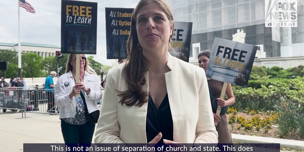 School choice supporters protest exclusion of religious charter in Supreme Court case